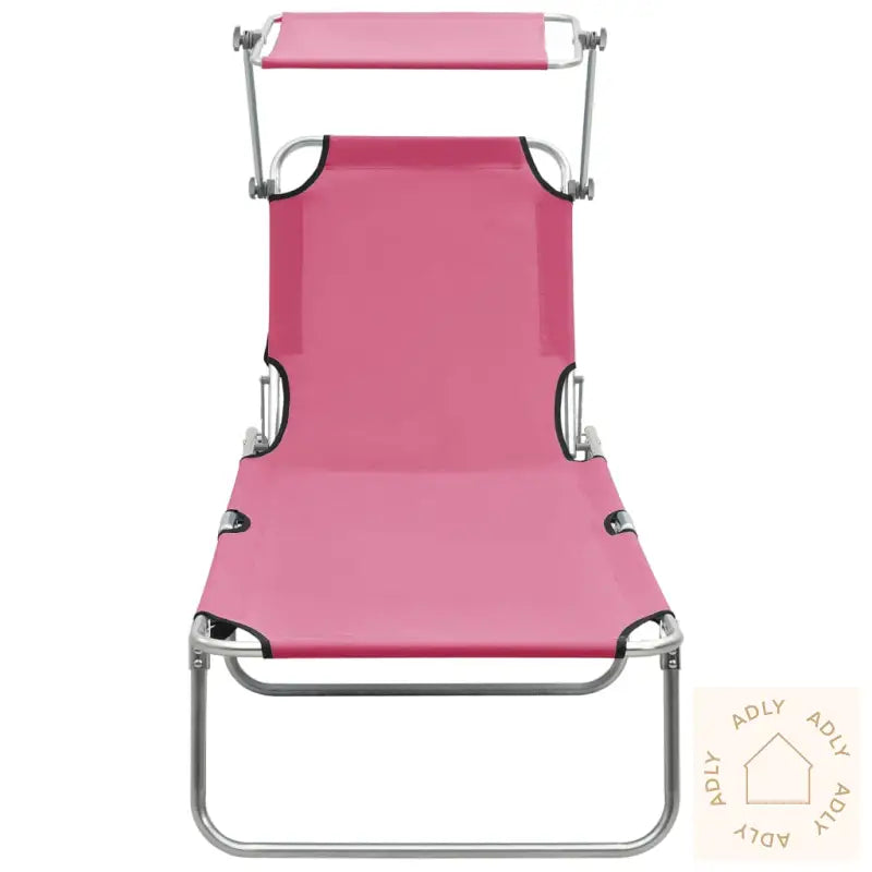 Sammenleggbar Solseng Med Baldakin Rosa Aluminium