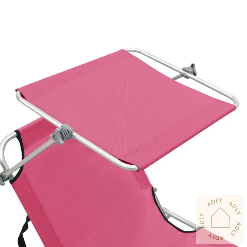 Sammenleggbar Solseng Med Baldakin Rosa Aluminium
