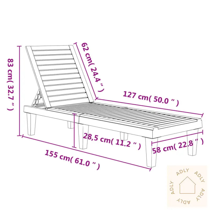 Solseng Svart 155X58X83 Cm Polypropylen