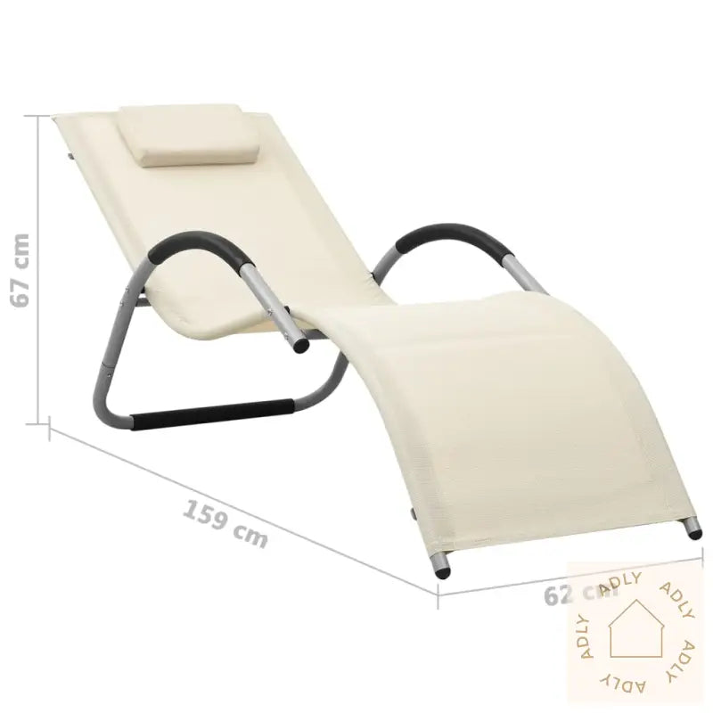 Solsenger 2 Stk Textilene Kremhvit Og Grå