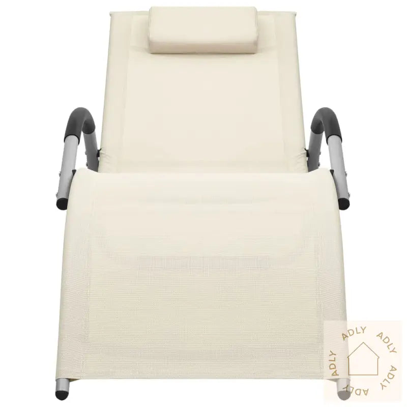 Solsenger 2 Stk Textilene Kremhvit Og Grå