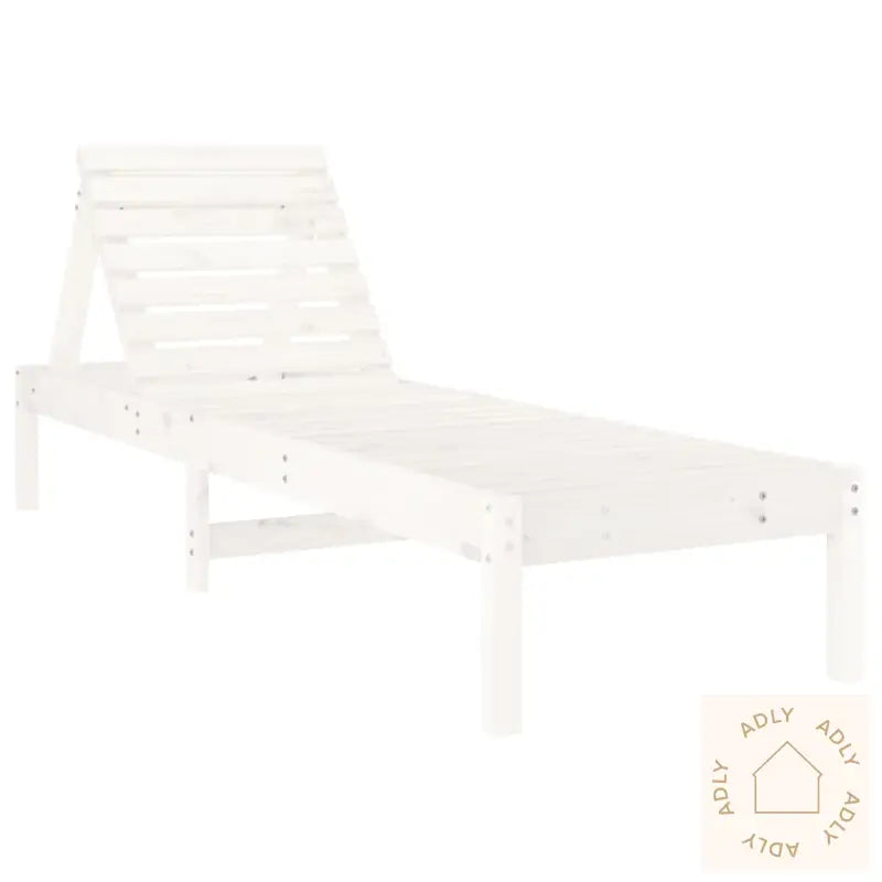 Solsenger 2 Stk Hvit 199,5X60X74 Cm Heltre Furu