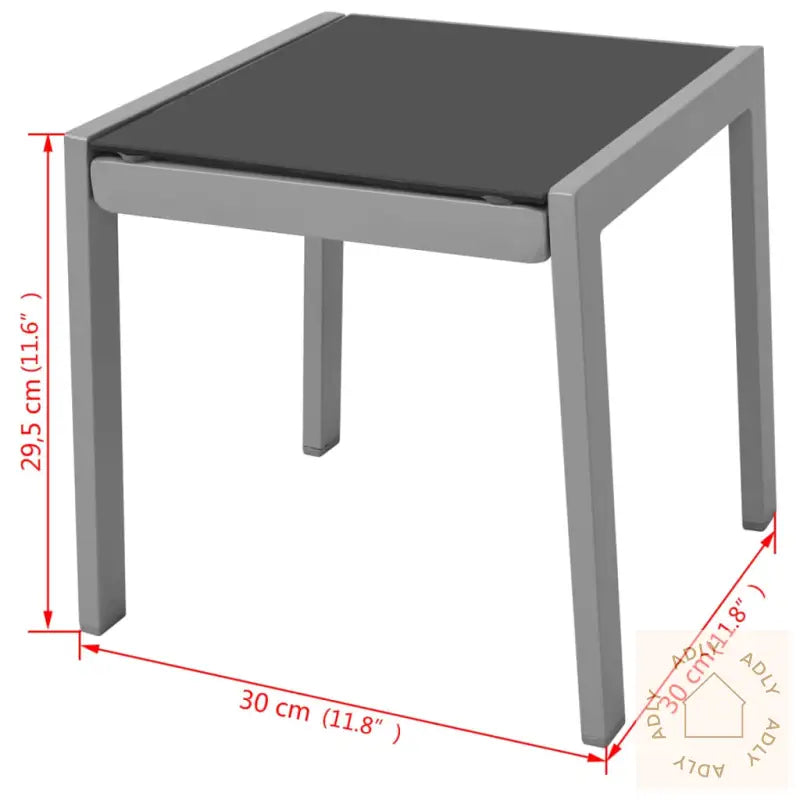 Solsenger Med Bord Aluminium Svart