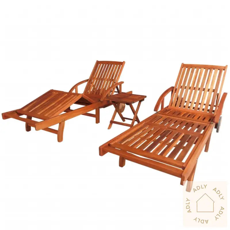 Solsenger 2 Stk Med Bord Heltre Akasie
