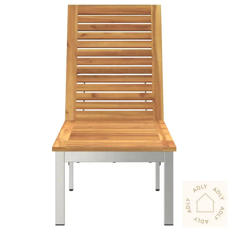 Solseng Med Hjul 207X58X35 Cm Solid Akasietre Og Rustfritt Stål