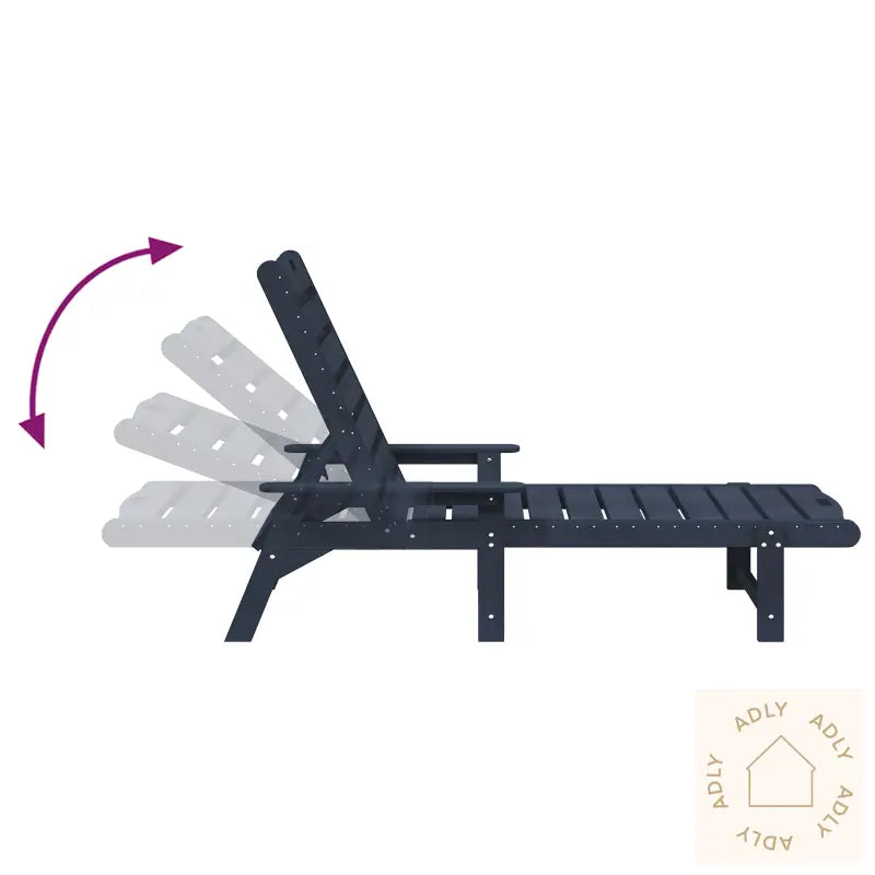 Solstol Mørk Blå 53X162X98.5 Cm Hdpe