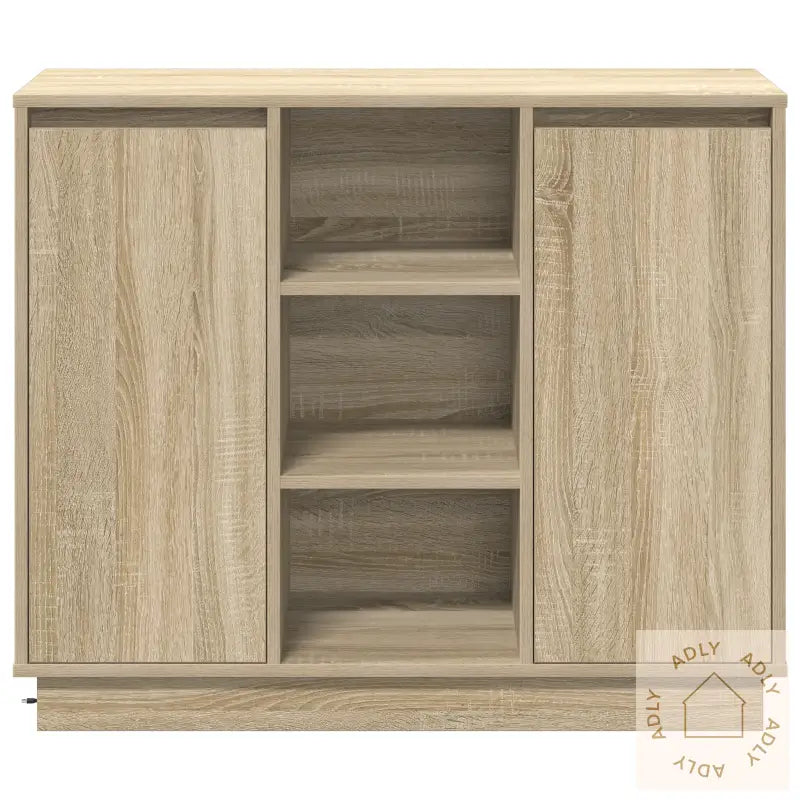 Sengbord Med Led Sonoma Eik 90X32X75 Cm Konstruert Tre