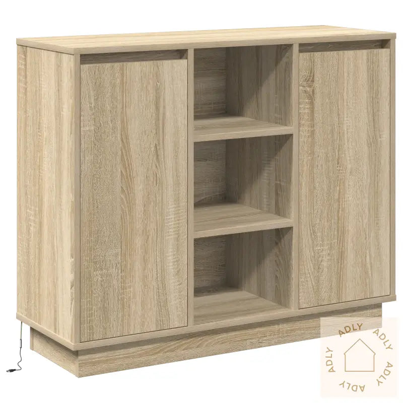 Sengbord Med Led Sonoma Eik 90X32X75 Cm Konstruert Tre