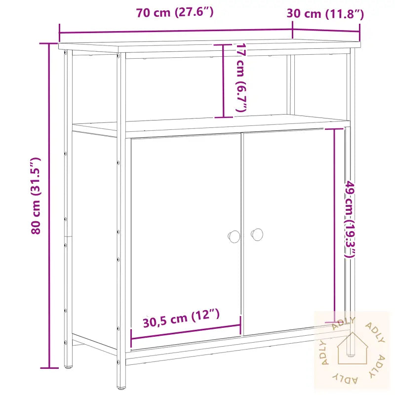 Veggmontert Skap Svart Eik 69,5X34X90 Cm Konstruert Tre