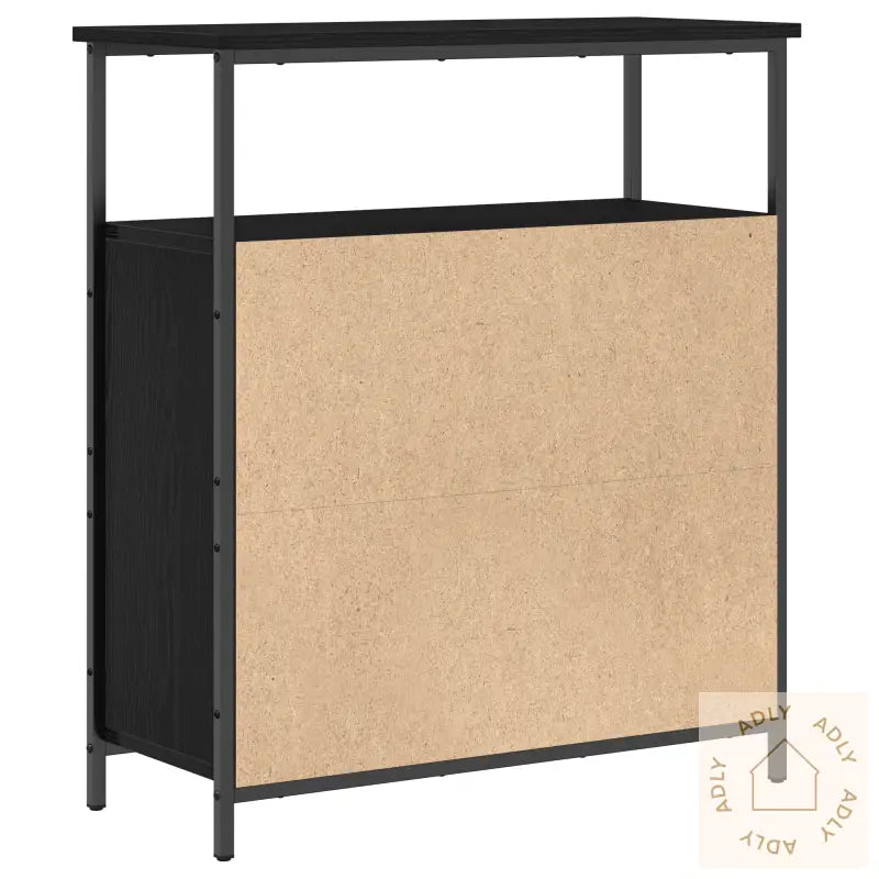 Veggmontert Skap Svart Eik 69,5X34X90 Cm Konstruert Tre