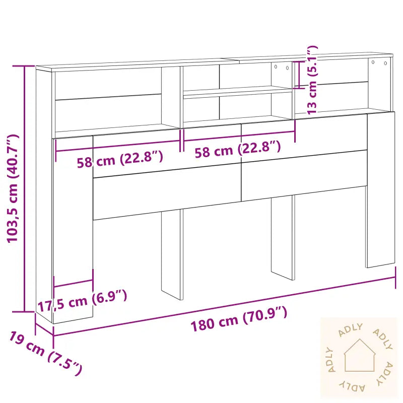 Hodegavlskap Svart Eik 180X19X103,5 Cm