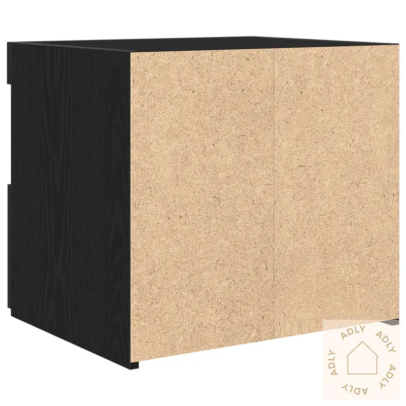 Nattbord Med Led-Lamper 2 Stk Svart Eik 50X40X45 Cm