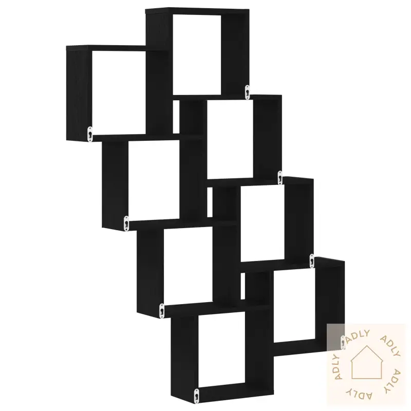 Veggskap I Svart Eik 90X15X119,5 Cm Laget Av Tre