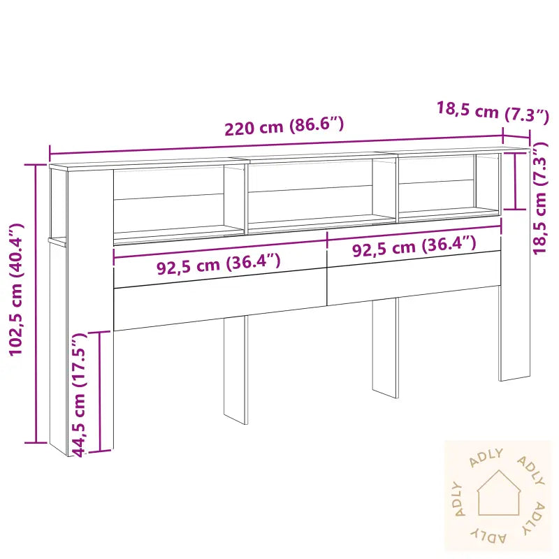 Hodegavlskap Svart Eik 220X18,5X104,5 Cm
