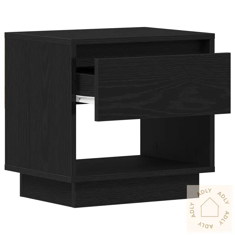 Nattbord Svart Eik 45X34X48 Cm Konstruert Tre