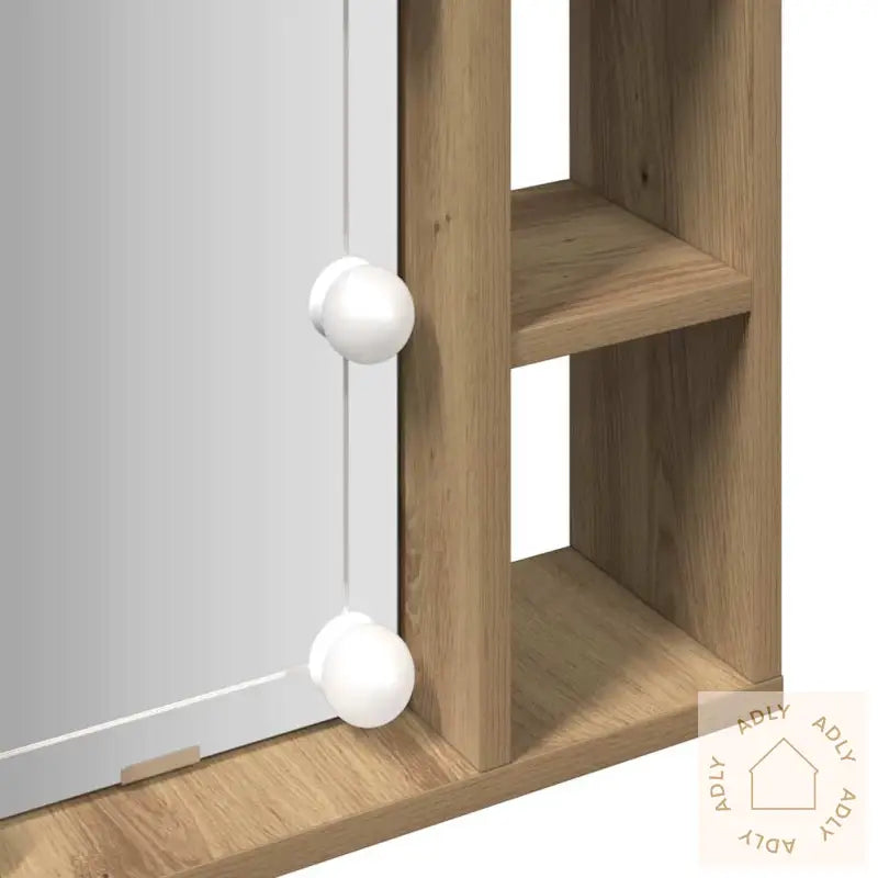 Sminkebord Med Led Artisan Eik 76X15X55 Cm Konstruert Tre