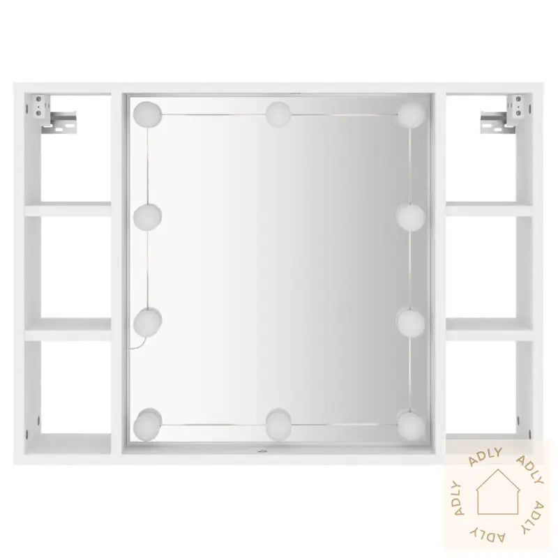 Speilskap Med Led Hvit 76X15X55 Cm