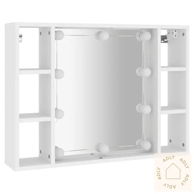 Speilskap Med Led Hvit 76X15X55 Cm