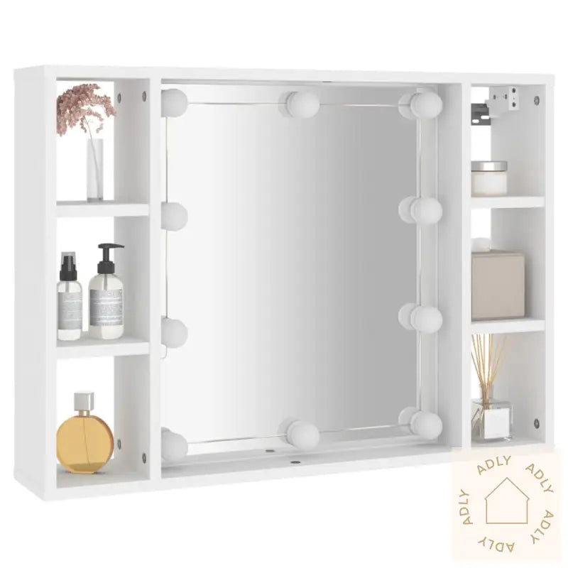 Speilskap Med Led Hvit 76X15X55 Cm