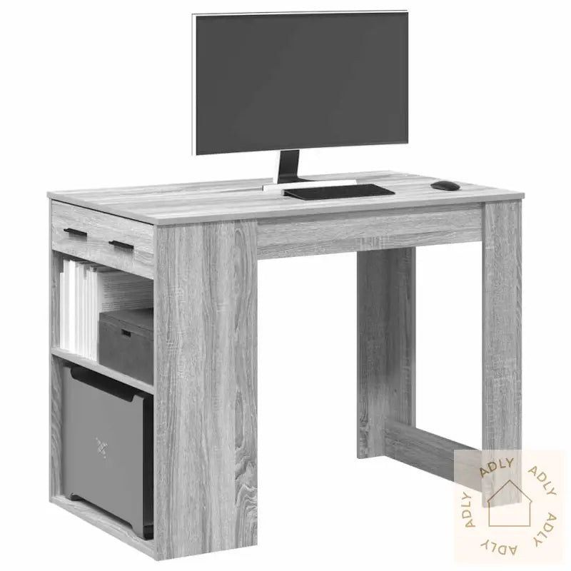 Skrivebord Med Skuff Og Hylle 102X62X77,5 Cm Konstruert Tre