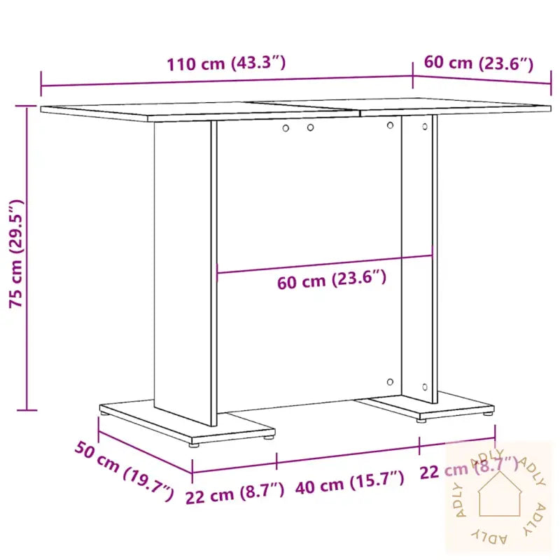 Spisebord Artisan Eik 110X60X75 Cm Konstruert Tre
