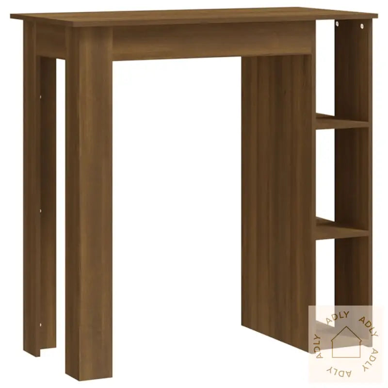 Barbord Med Hylle Brun Eik 102X50X103,5 Cm Konstruert Tre