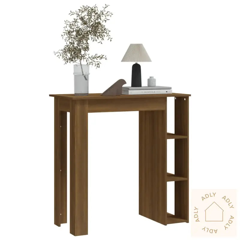 Barbord Med Hylle Brun Eik 102X50X103,5 Cm Konstruert Tre