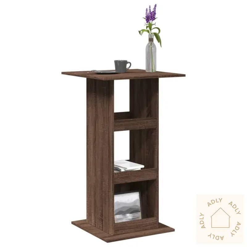 Barbord Med Oppbevaring Brun Eik 60X60X102 Cm Konstruert Tre
