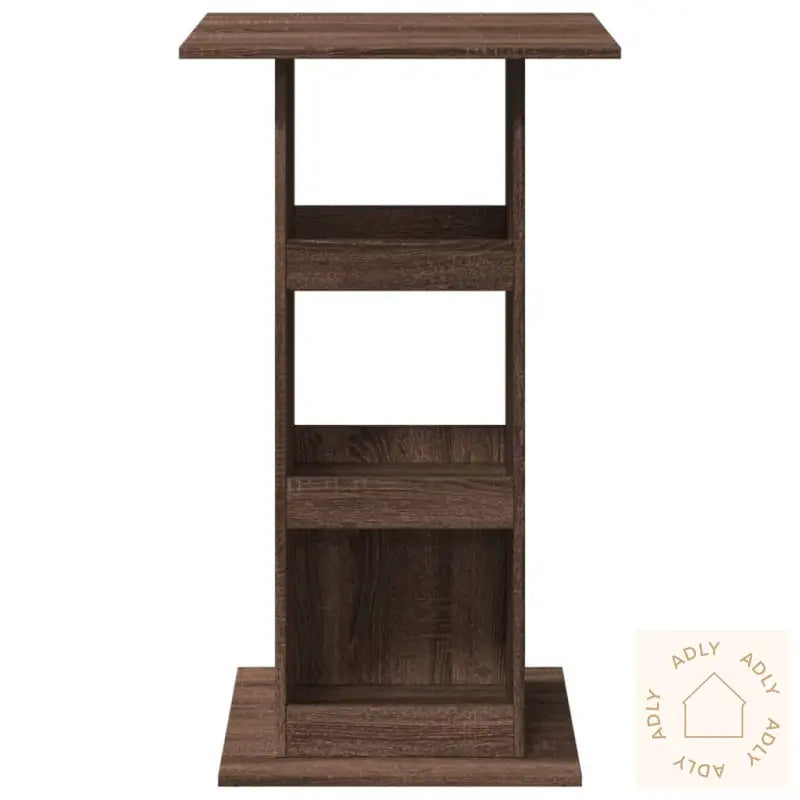 Barbord Med Oppbevaring Brun Eik 60X60X102 Cm Konstruert Tre