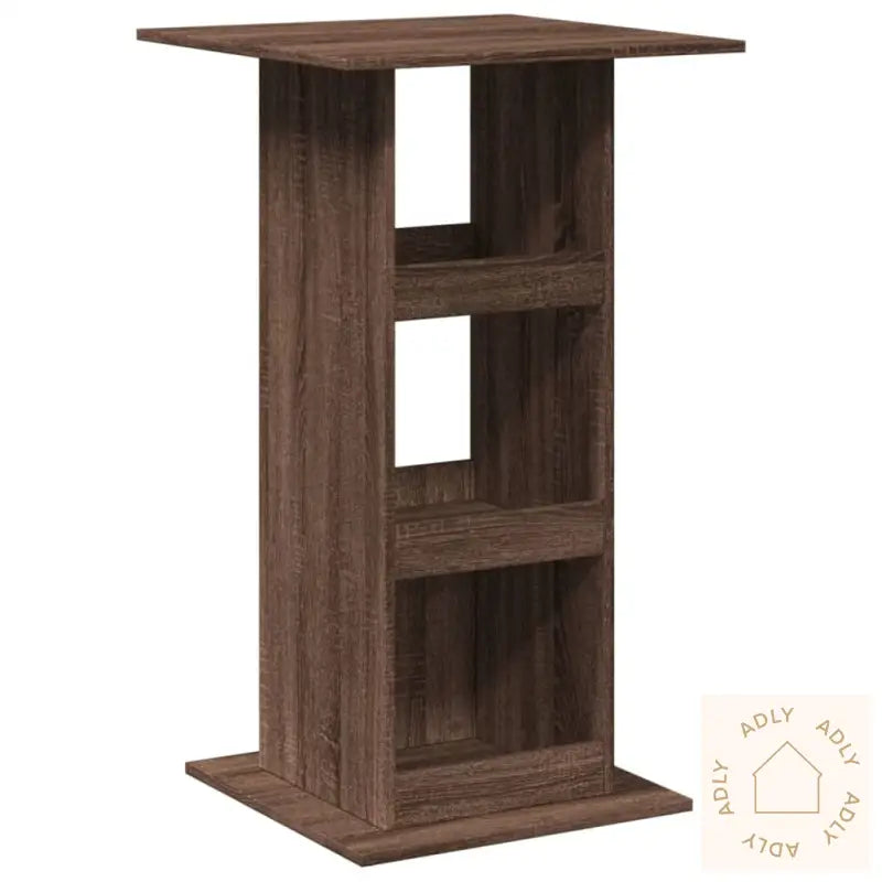 Barbord Med Oppbevaring Brun Eik 60X60X102 Cm Konstruert Tre