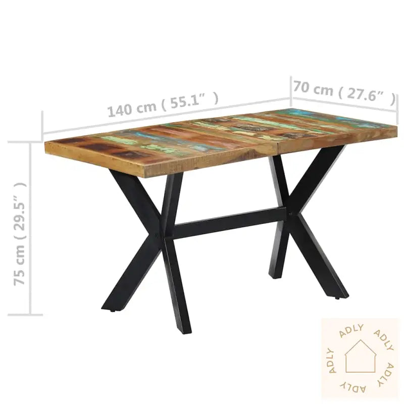 Spisebord 140X70X75 Cm Gjenvunnet Heltre
