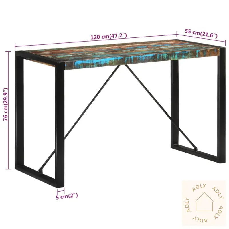 Spisebord 120X55X76 Cm Gjenvunnet Heltre