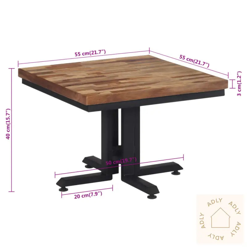 Barbord Rundt 55X55X40 Cm Gjenvunnet Heltre Teak