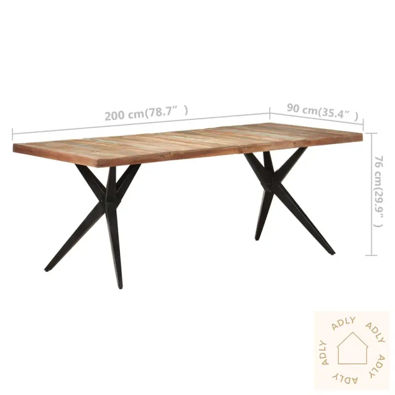 Spisebord 200X90X76 Cm Gjenvunnet Heltre