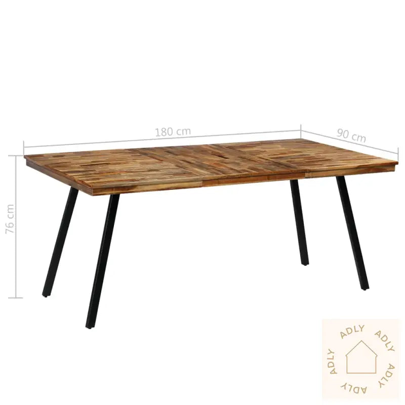 Spisebord Gjenvunnet Teak Og Stål 180X90X76 Cm