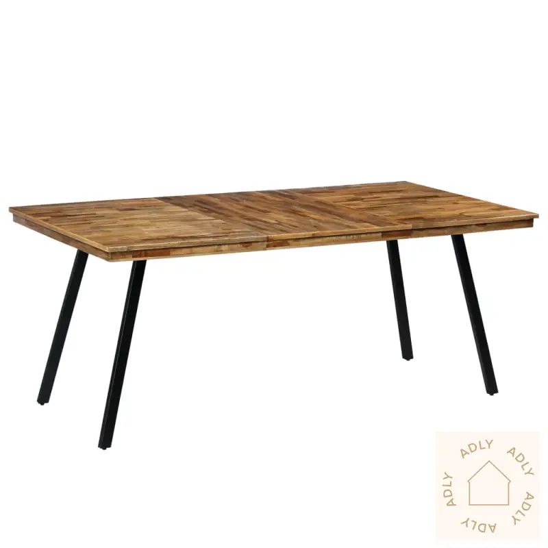 Spisebord Gjenvunnet Teak Og Stål 180X90X76 Cm