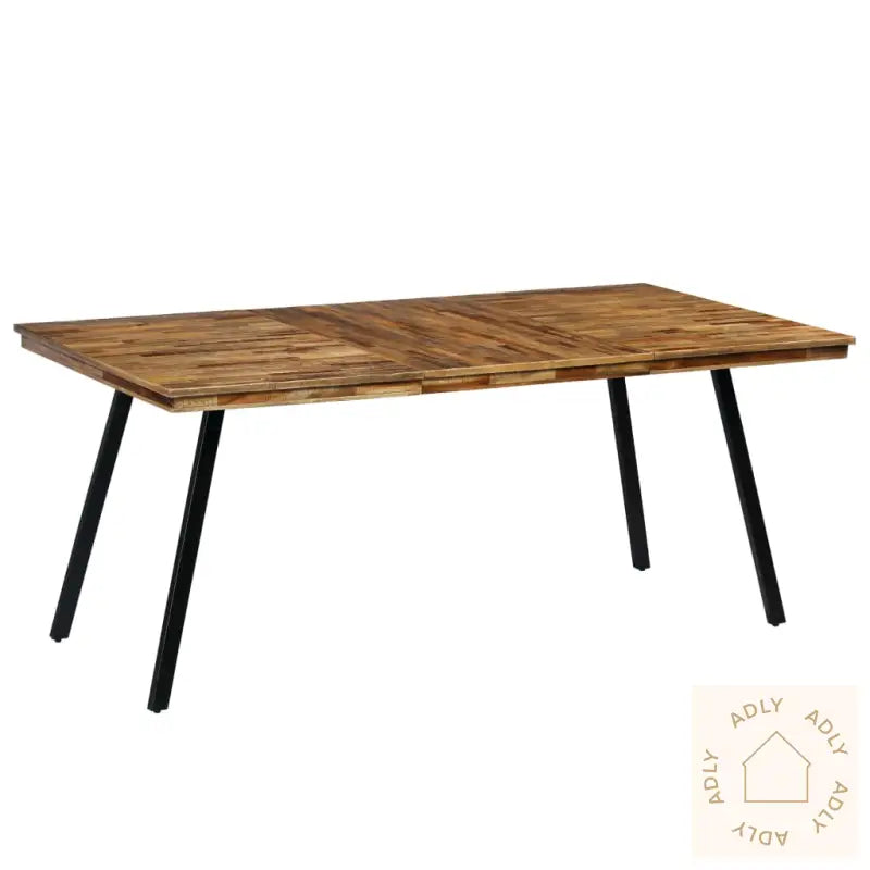 Spisebord Gjenvunnet Teak Og Stål 180X90X76 Cm