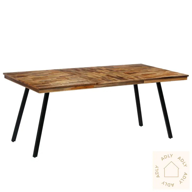 Spisebord Gjenvunnet Teak Og Stål 180X90X76 Cm