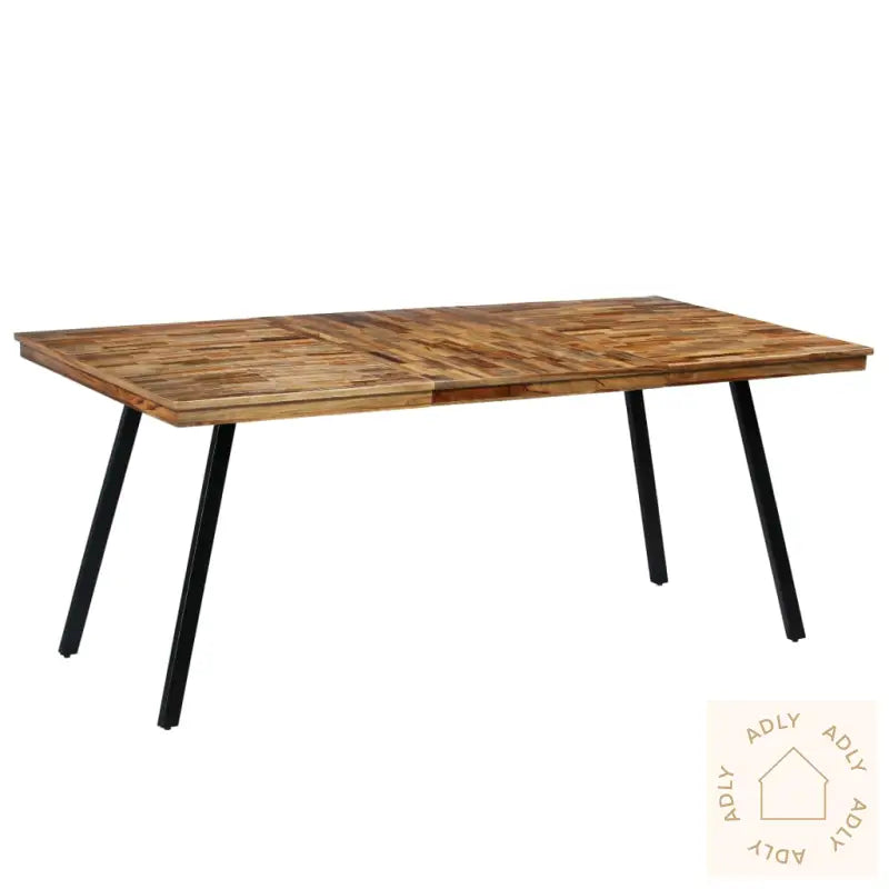Spisebord Gjenvunnet Teak Og Stål 180X90X76 Cm