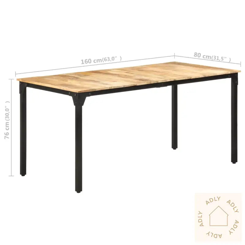 Spisebord 160X80X76 Cm Grovt Mangotre