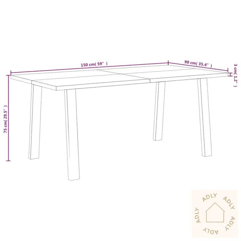 Spisebord 150X90X75 Cm Heltre Akasie