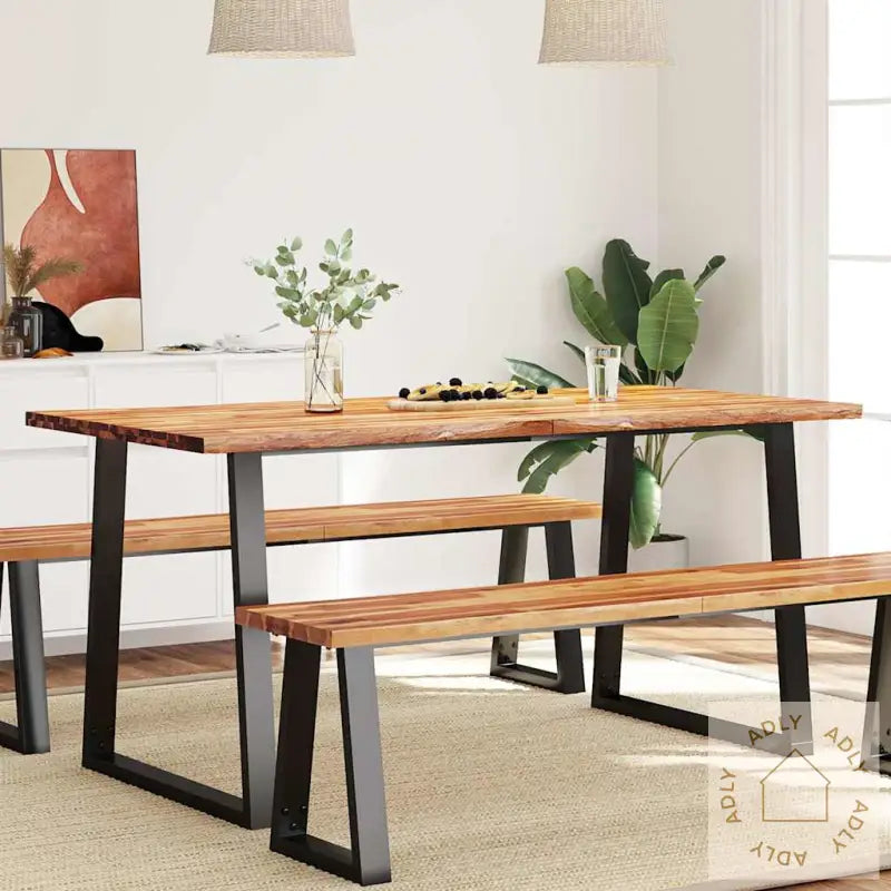 Spisebord Med Naturlig Kant 160X80X75 Cm Heltre Akasie