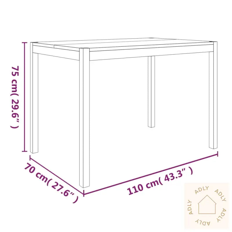Spisebord 110X70X75 Cm Heltre Akasie