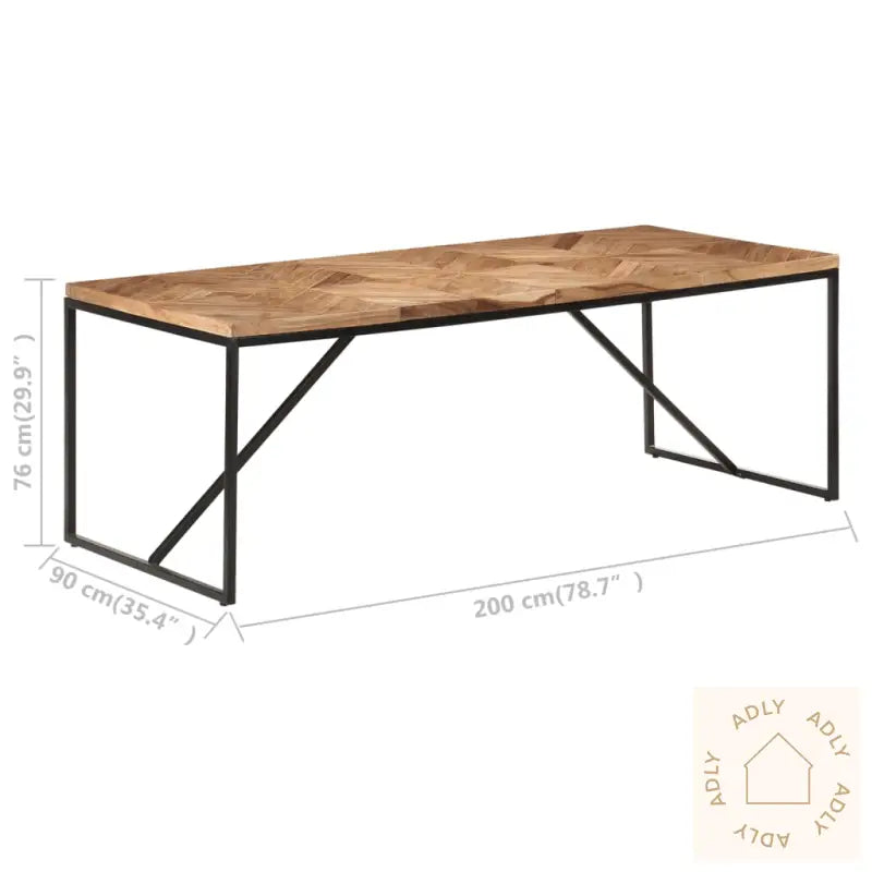 Spisebord 200X90X76 Cm Heltre Akasie Og Mango