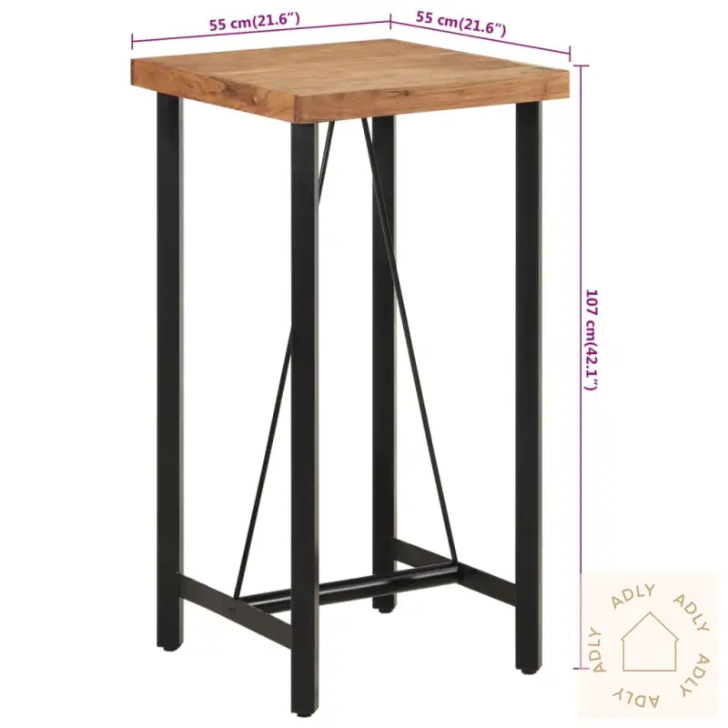 Barbord 55X55X107 Cm Heltre Akasie Og Jern