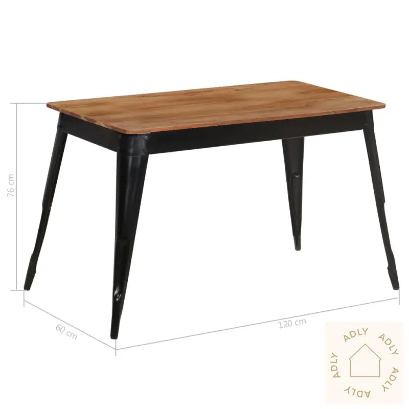 Spisebord Heltre Akasie Og Stål 120X60X76 Cm