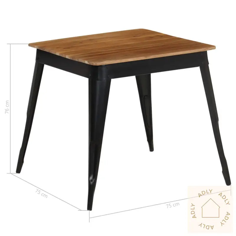 Spisebord Heltre Akasie Og Stål 75X75X76 Cm