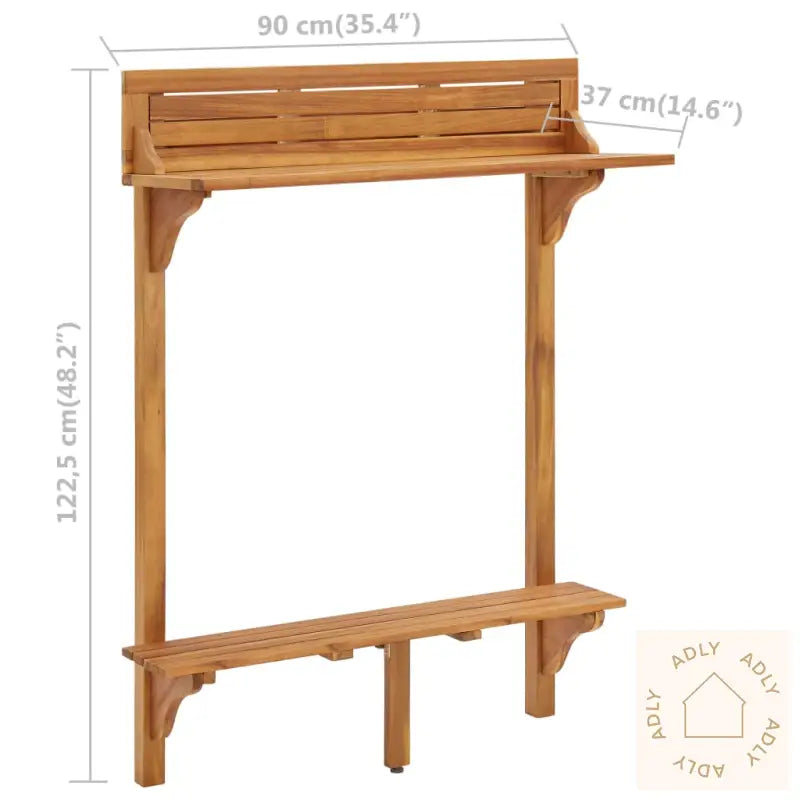 Barbord For Balkong 90X37X122,5 Cm Heltre Akasie