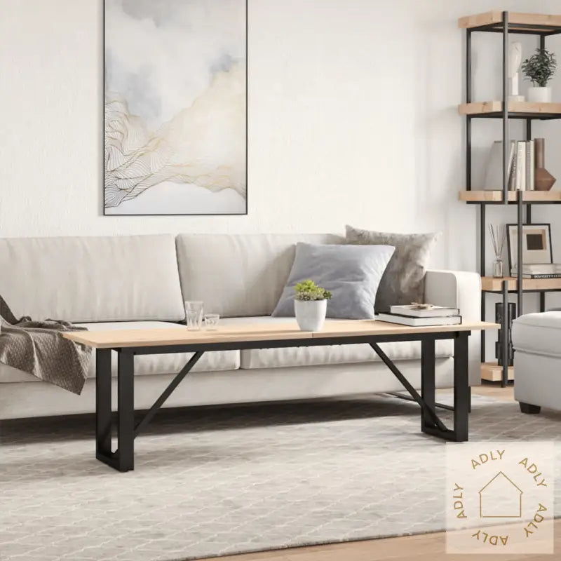 Salongbord O-Ramme 160X40X45 Cm Heltre Furu Og Stål