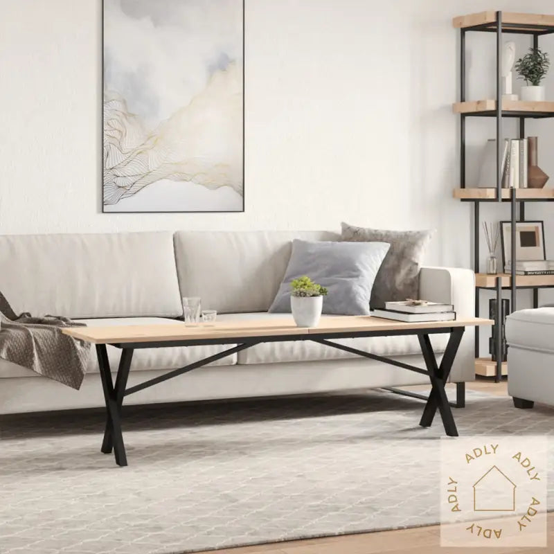 Salongbord X-Ramme 160X40X45 Cm Heltre Furu Og Stål